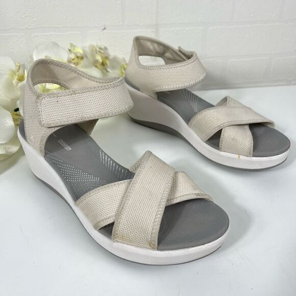 Clark’s Cloud-steppers Womens Wedge Sandals Size  10 - Picture 1 of 11
